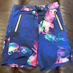 American Eagle Outfitters Blue and Pink Jellyfish Board/Swim Shorts